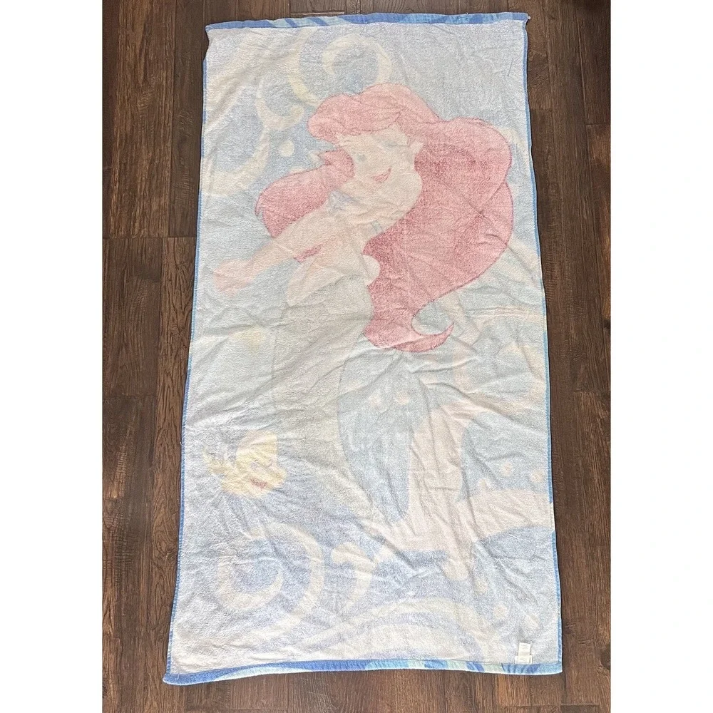 Y2K The‎ Disney Store 90s Ariel Flounder Cotton Beach Towel The little Mermaid